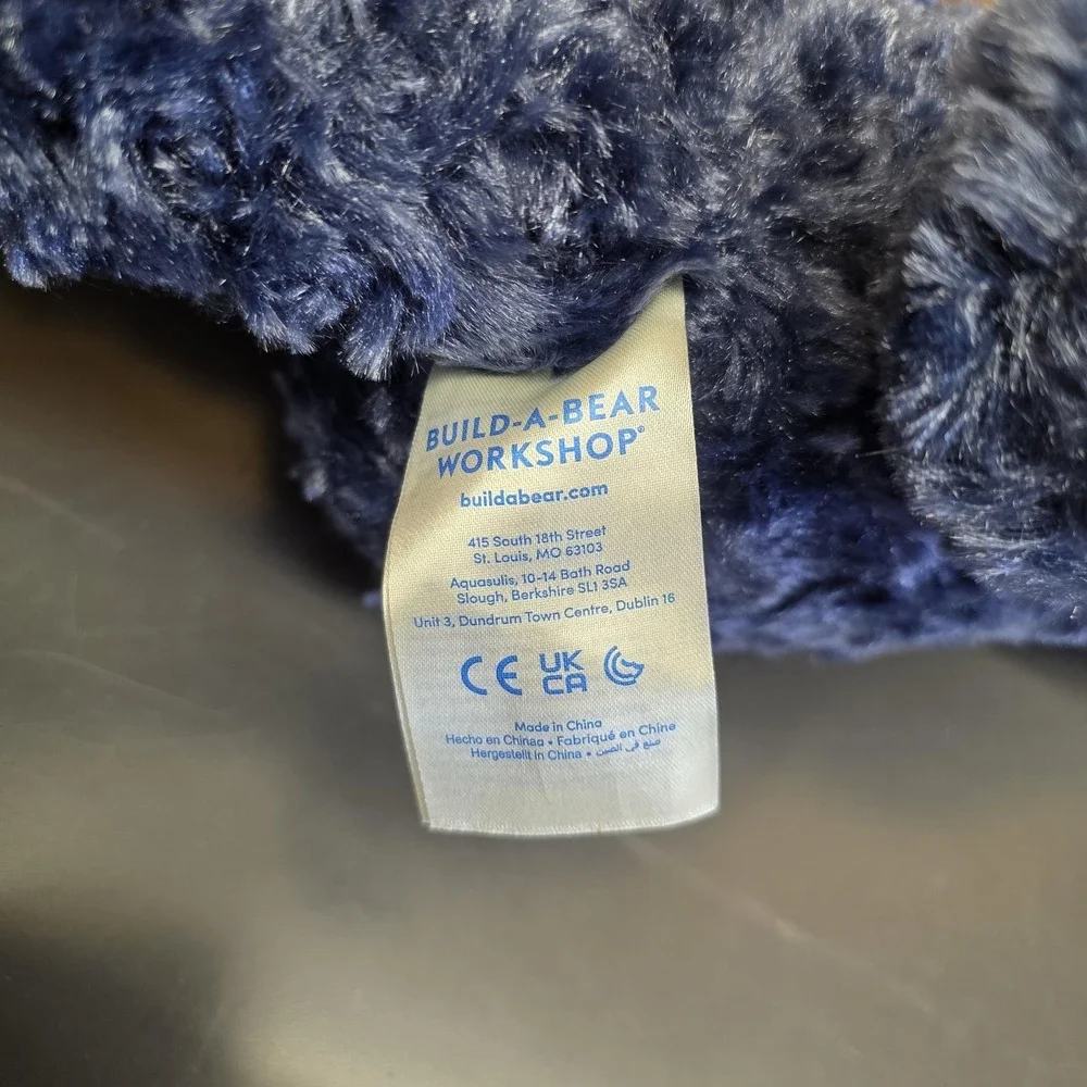 Build-A-Bear Workshop Night Sky Bear Plush Stuffed Animal Toy Medium Blue Silver